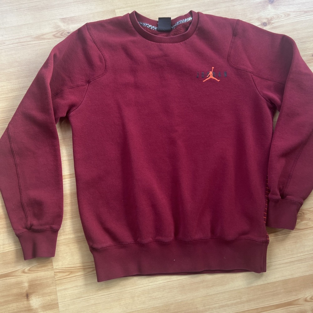 Nike Air Jordan Gradient‎ Sweatshirt Mens Men Maroon Red Pullover - Picture 4 of 10